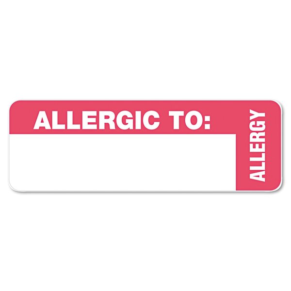 Tabbies Medical Labels for Allergy Warnings, 1x3 40562